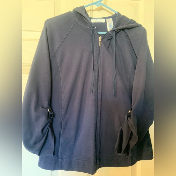 Liz Claiborne Jackets & Blazers - Liz Wear jacket, navy blue zip-up, sporty activewear XL